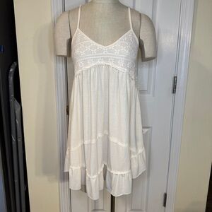 POL Ivory Babydoll Lace Boho Tank Top Dress Small SMT2667 – NWOT